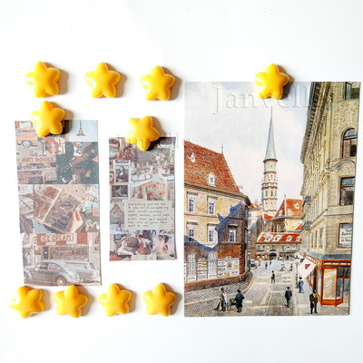 10 gab Krāsaini Zvaigžņu ledusskapja magnēti Mazas magnētiskas uzlīmes ledusskapim 2CM dekoratīvs sīks magnētu komplekts foto sienu dekorēšanai