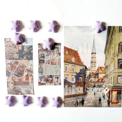 10 gab Krāsaini Zvaigžņu ledusskapja magnēti Mazas magnētiskas uzlīmes ledusskapim 2CM dekoratīvs sīks magnētu komplekts foto sienu dekorēšanai