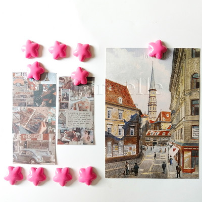 10 gab Krāsaini Zvaigžņu ledusskapja magnēti Mazas magnētiskas uzlīmes ledusskapim 2CM dekoratīvs sīks magnētu komplekts foto sienu dekorēšanai