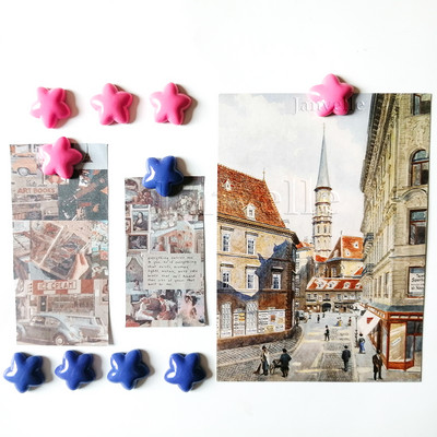 10 gab Krāsaini Zvaigžņu ledusskapja magnēti Mazas magnētiskas uzlīmes ledusskapim 2CM dekoratīvs sīks magnētu komplekts foto sienu dekorēšanai