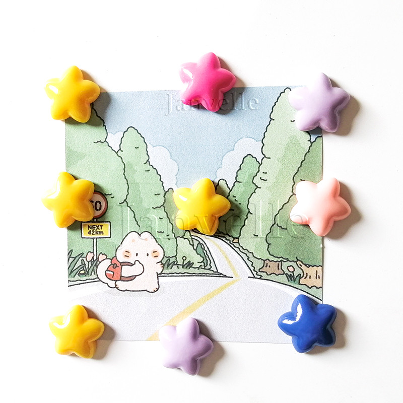 10 gab Krāsaini Zvaigžņu ledusskapja magnēti Mazas magnētiskas uzlīmes ledusskapim 2CM dekoratīvs sīks magnētu komplekts foto sienu dekorēšanai