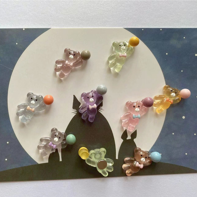 Rajzfilm Balloon Bear Balloon Cat Hűtőmágnes Palatábla és tábla matricák Fényképes Üzenőfali matricák Otthoni dekoráció