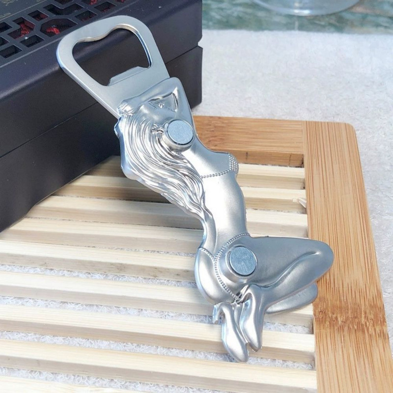 Metāla pudeļu attaisāmā forma ledusskapja magnēts bikini meitenei alus pudeļu attaisītājs Creative alus attaisāmais Spēcīgi magnētiski ledusskapja magnēti 4,3 collu