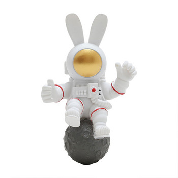 Космически астронавт Творческа смола Дългоух заек 3D дизайн на кукла Домашен декор Магнит за хладилник Декорация на хладилник Подарък за