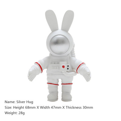 Kosmosa astronauts, radošs sveķu, garausu trusis, 3D lelles dizaina mājas dekors Ledusskapja magnēts Ledusskapja apdares dāvana