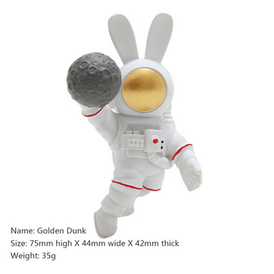 Kosmosa astronauts, radošs sveķu, garausu trusis, 3D lelles dizaina mājas dekors Ledusskapja magnēts Ledusskapja apdares dāvana