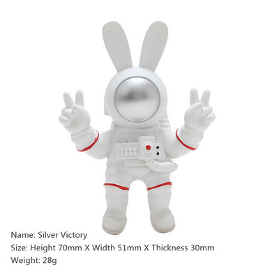 Kosmosa astronauts, radošs sveķu, garausu trusis, 3D lelles dizaina mājas dekors Ledusskapja magnēts Ledusskapja apdares dāvana