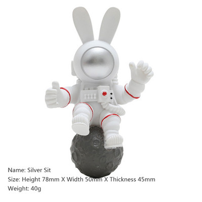 Kosmosa astronauts, radošs sveķu, garausu trusis, 3D lelles dizaina mājas dekors Ledusskapja magnēts Ledusskapja apdares dāvana