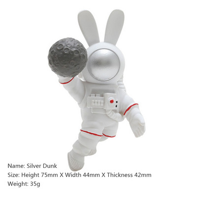 Kosmosa astronauts, radošs sveķu, garausu trusis, 3D lelles dizaina mājas dekors Ledusskapja magnēts Ledusskapja apdares dāvana