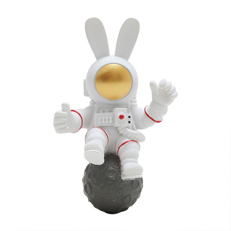 Kosmosa astronauts, radošs sveķu, garausu trusis, 3D lelles dizaina mājas dekors Ledusskapja magnēts Ledusskapja apdares dāvana