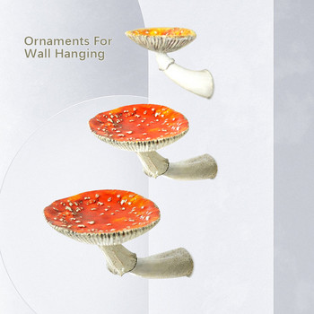 Висяща гъба във формата на гъба Орнаменти за домашен декор за стенни висящи рафтове Рафт Смола Стенен плаващ рафт Amanita