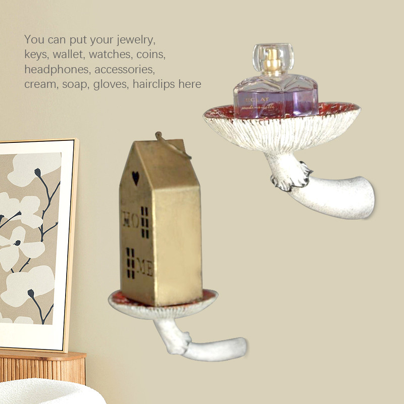 Sēņu piekarināmais Sēņu formas mājas dekoru rotājumi piekarināmiem pie sienas plauktiem Plaukts Sveķu sienas peldošais plaukts Amanita