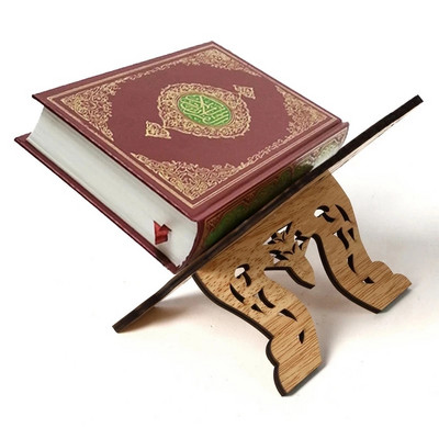 Дървен Eid Mubarak Висящ орнамент Поставка за книги Поставка за ислямски стелаж за мюсюлманско парти Декорация за дома Рамадан Парти Декорация