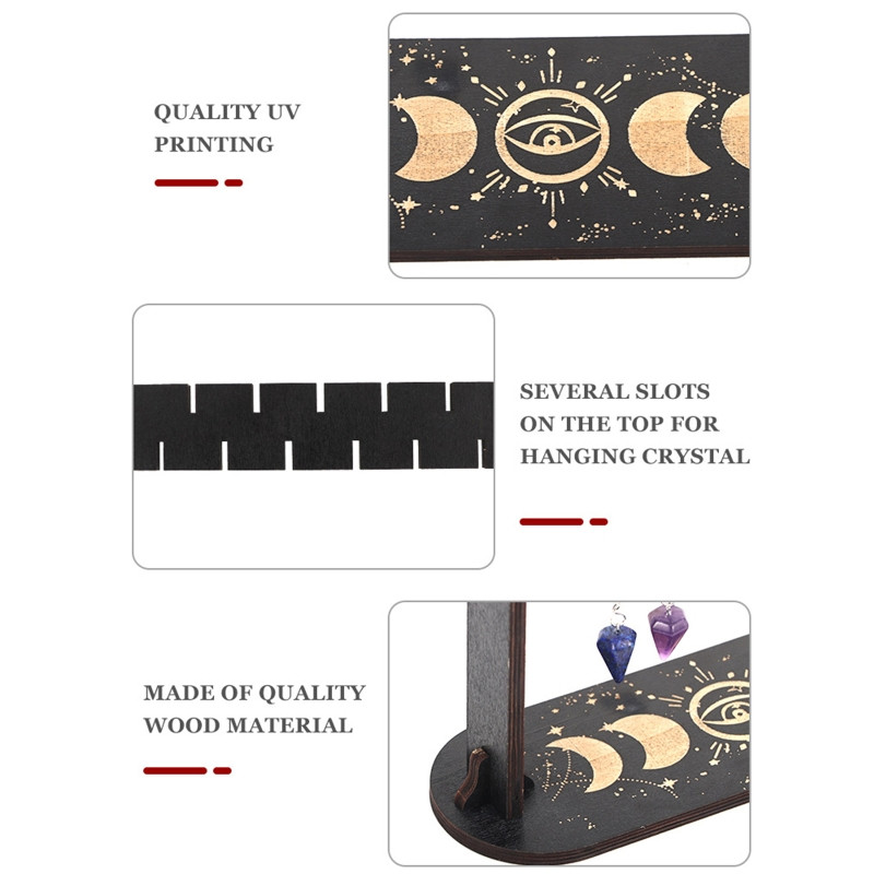 Koka kristāla kronšteins/kristāla kulons koka svārsta displeja rāmis mājas guļamistabas viesistabas darbvirsmas dekorēšanai