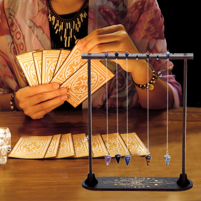 Koka kristāla kronšteins/kristāla kulons koka svārsta displeja rāmis mājas guļamistabas viesistabas darbvirsmas dekorēšanai