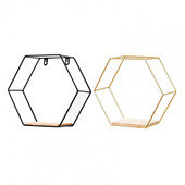 Ziemeļvalstu sešstūrains dzelzs statīvs mazs pods sienas turētājs mājas plaukta glabāšanas turētājs Mājas plaukta glabāšanas turētājs Metāla foto sienas statīvs