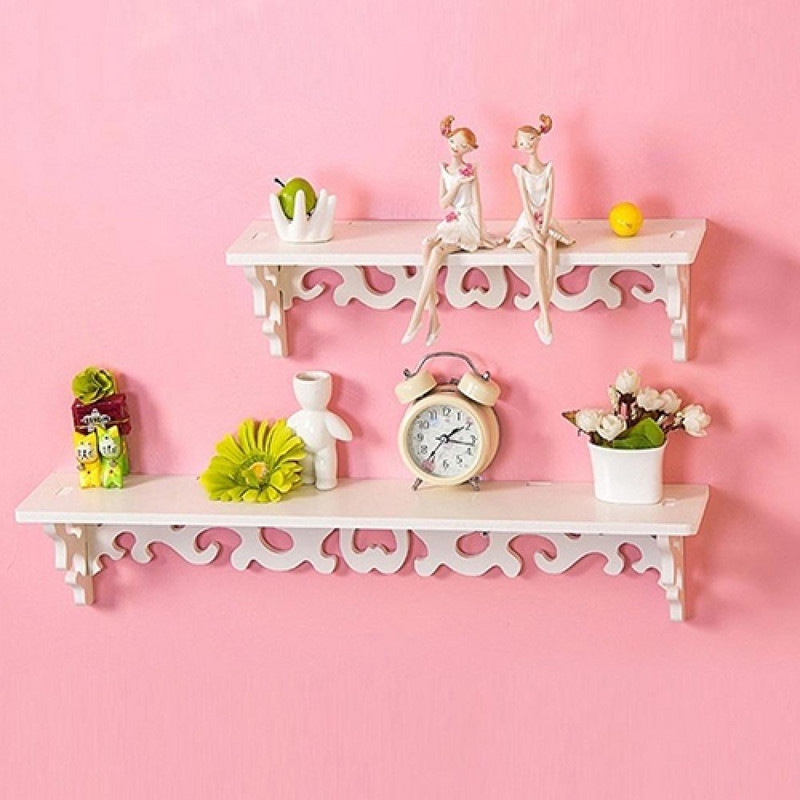 S/M dydžio pakabinama baltai raižyta sieninė lentyna Elegantiškas stelažas, paprastas ekranas, laikymo lentynos ornamentų laikiklis, namų dekoravimas
