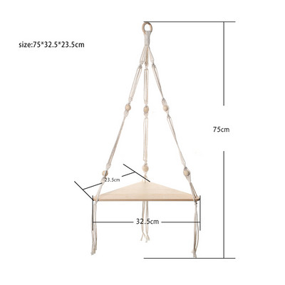 Plutajuće trokutaste police Drveni stalak Boho kućni dekor Kutna polica Dnevni boravak Spavaća soba Zidna ukrasna polica Stalak za izložbe