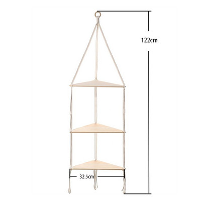 Plutajuće trokutaste police Drveni stalak Boho kućni dekor Kutna polica Dnevni boravak Spavaća soba Zidna ukrasna polica Stalak za izložbe