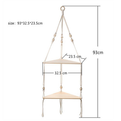 Plutajuće trokutaste police Drveni stalak Boho kućni dekor Kutna polica Dnevni boravak Spavaća soba Zidna ukrasna polica Stalak za izložbe