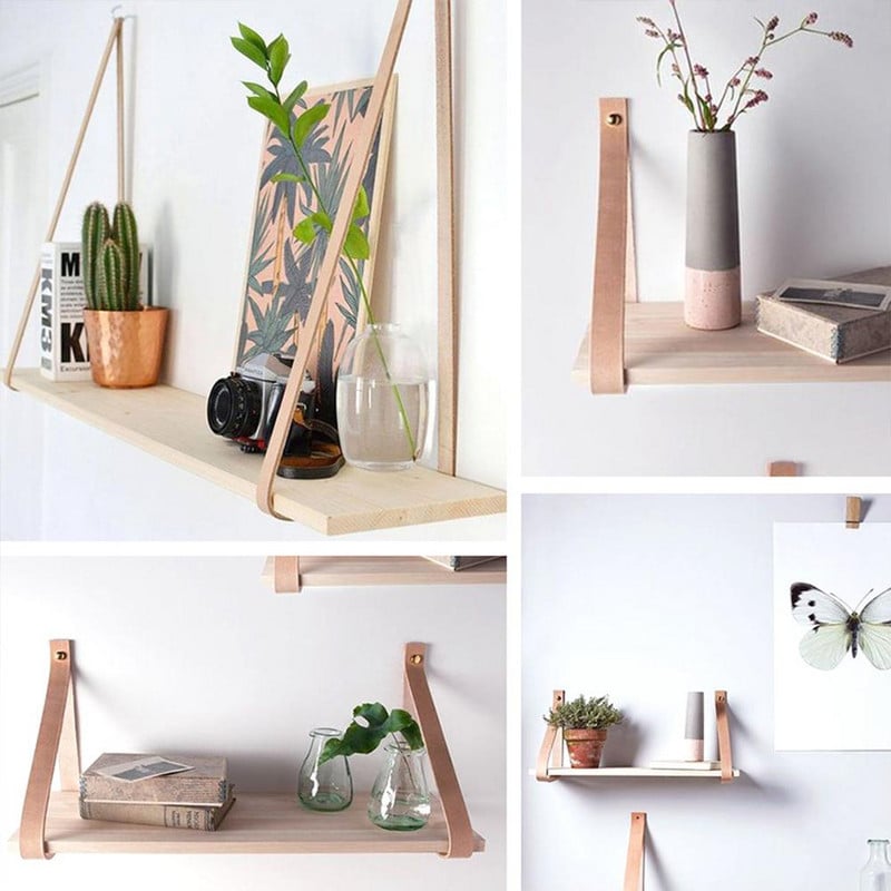 45 cm-es fa fali polc falra szerelhető polcok lengő függőkötél fali dekoráció nappaliba irodai hálószobába