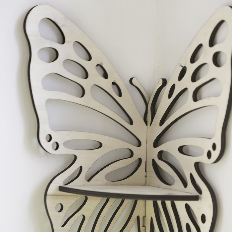 Tauriņu kristāla displeja plaukts koka statīva stūra rotājums Boho piekarināmās sienas rotaslietu turētājs Glabāšanas organizators Mājas dekors