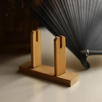 Hot 2 Sides Slot Design Сгъваема ръчна стойка за вентилатор Полезен бамбуков държач за дисплей Декорация на дома Издръжливи китайски аксесоари за вентилатори