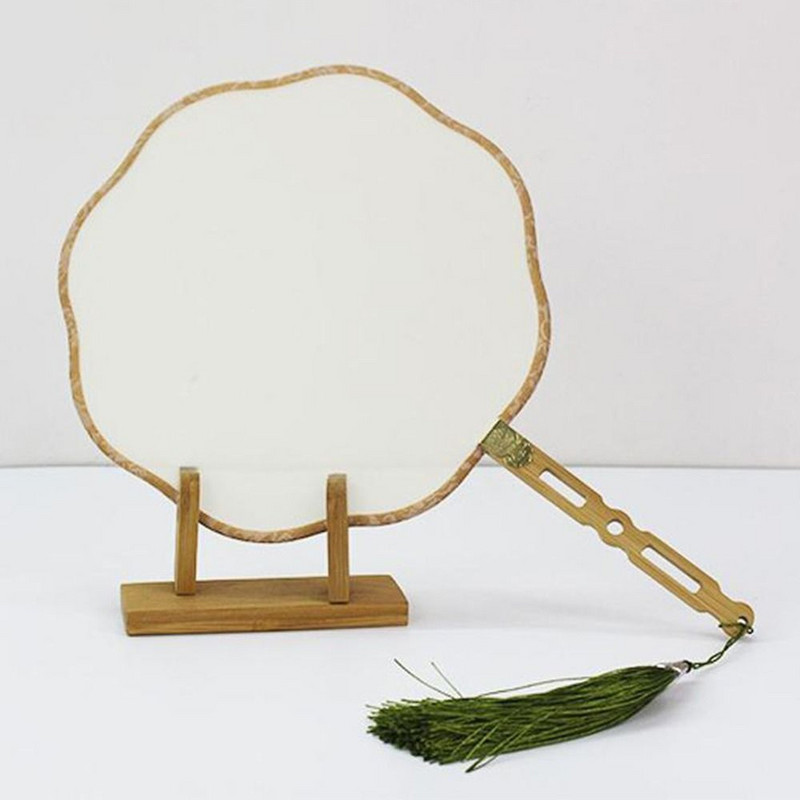 Karsts 2 sānu spraugas dizains saliekams rokas ventilatora statīvs Noderīgs bambusa displeja turētājs mājas dekorēšanai Izturīgi ķīniešu ventilatora piederumi