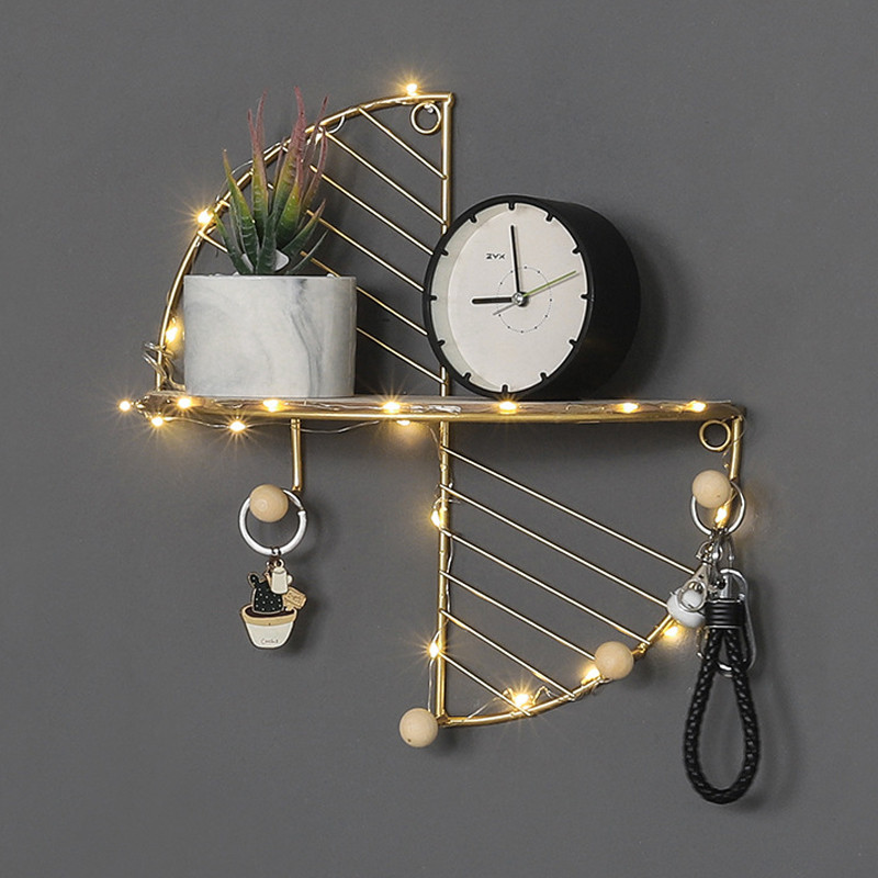 Nordijska dekoracija zidnih polica Metalni zidni stalak za pohranu Kuhinja Dnevni boravak Figurice Rukotvorine Stalci za izložbe Dekoracija Pravokutna polica