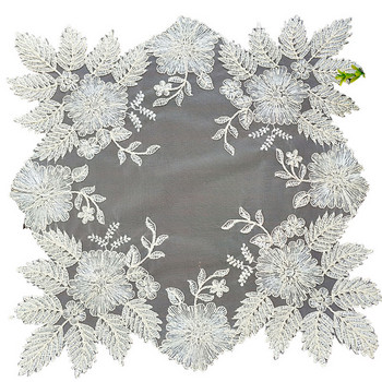 Европейски дантелен плат Seiko Flower Embroidery Покривка за прах Кърпа за балкон Малка кръгла маса Tapete Коледна сватбена украса