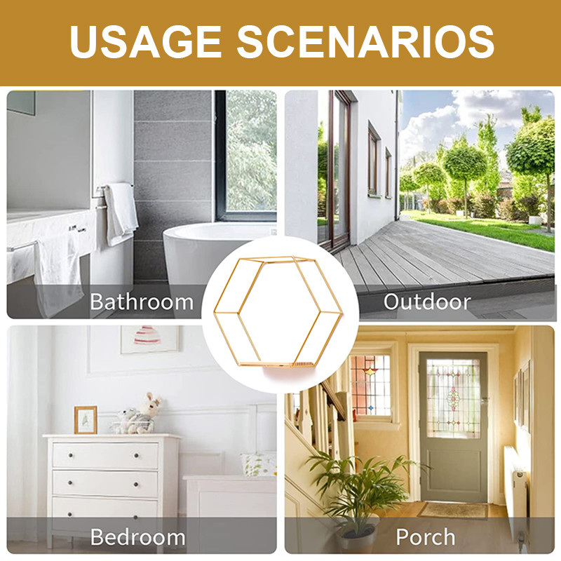 Pie sienas stiprināms plaukts sešstūrains peldošs plaukts zelta plaukts sienas dekors Moderns metāla sienas plaukts guļamistabai viesistabai virtuvei birojam