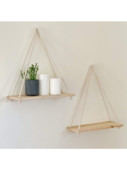 Fából készült kötél lengő falra akasztó növény virágcserép tálcára szerelhető lebegő fali polcok skandináv lakberendezés Moredn egyszerű kialakítás