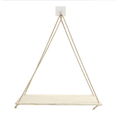 Fából készült kötél lengő falra akasztó növény virágcserép tálcára szerelhető lebegő fali polcok skandináv lakberendezés Moredn egyszerű kialakítás