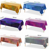 Blizganti aliuminio folijos staltiesė vestuvinė staltiesė Neperšlampama Gimtadienio stačiakampė staltiesė 54x108 colių