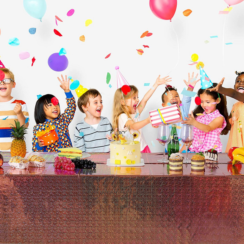 Blizganti aliuminio folijos staltiesė vestuvinė staltiesė Neperšlampama Gimtadienio stačiakampė staltiesė 54x108 colių