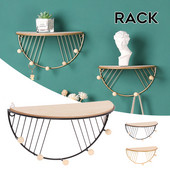 Πρόσφατα ημικυκλικά πλωτά ράφια επιτοίχια ρουστίκ σιδερένια ράφια αποθήκευσης τοίχου Οργανωτή διακόσμηση για υπνοδωμάτιο Etagere Murale