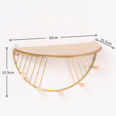 Πρόσφατα ημικυκλικά πλωτά ράφια επιτοίχια ρουστίκ σιδερένια ράφια αποθήκευσης τοίχου Οργανωτή διακόσμηση για υπνοδωμάτιο Etagere Murale