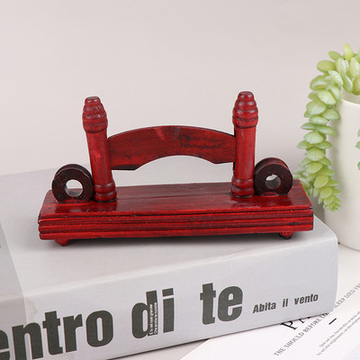 1kom držač zaslona za ventilatore Kineski stil Ručno drvo/svila/papir/čipka sklopivi stalak za ventilatore Držač baze zaslona 14*8*4cm