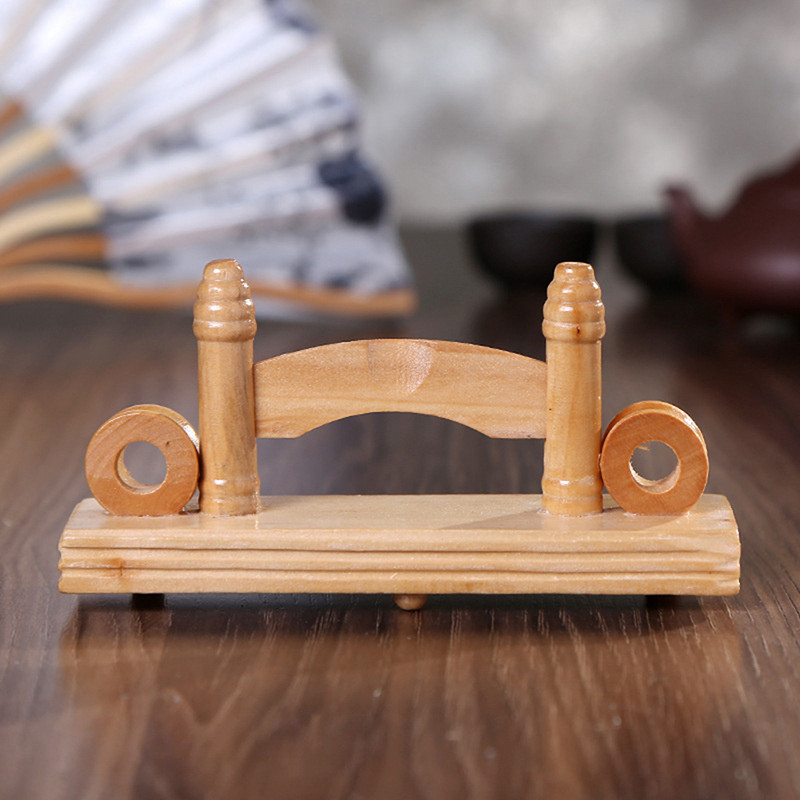 1kom držač zaslona za ventilatore Kineski stil Ručno drvo/svila/papir/čipka sklopivi stalak za ventilatore Držač baze zaslona 14*8*4cm