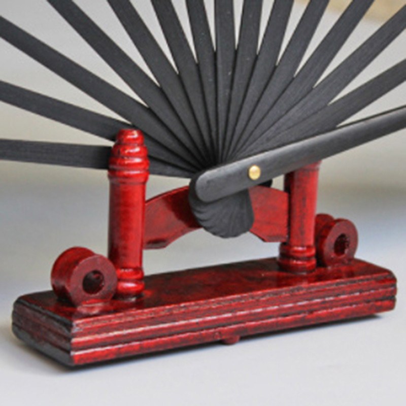 1kom držač zaslona za ventilatore Kineski stil Ručno drvo/svila/papir/čipka sklopivi stalak za ventilatore Držač baze zaslona 14*8*4cm