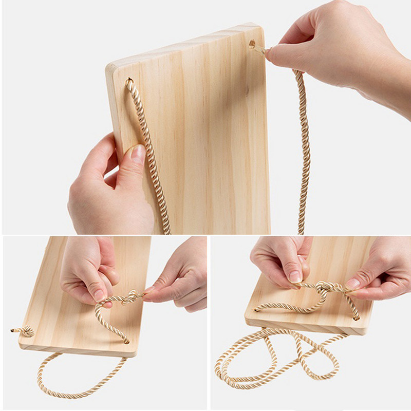 Dekoratīvie plaukti Premium Koka šūpoles Piekaramie virve Pie sienas piestiprināti peldošie plaukti Augu puķu podu paplāte Ziemeļvalstu mājas dekorēšana