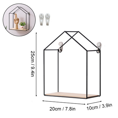 Nordic Wall metāla glabāšanas turētājs Peldošs sešstūris montēts plaukta rāmis zelta plaukti, sienas glabāšanas un displeja mājas dekorēšana