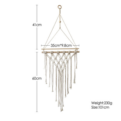 Viena/divslāņu makrama piekaramie plaukti Peldošais plaukts augiem Koka sienas plaukts guļamistabai, viesistabai Boho mājas dekors