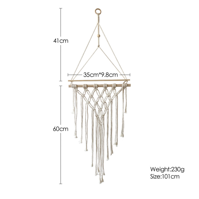 Viena/divslāņu makrama piekaramie plaukti Peldošais plaukts augiem Koka sienas plaukts guļamistabai, viesistabai Boho mājas dekors