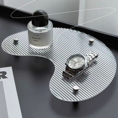 Akrila paplāte mājas dekorēšanai displeja stendi rotaslietas deserti aplauzums dekoratīvs šķīvis viesistaba galda plauktu plaukts tualetes organizators