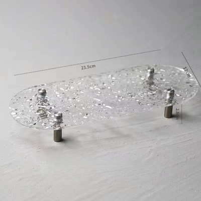 Akrila paplāte mājas dekorēšanai displeja stendi rotaslietas deserti aplauzums dekoratīvs šķīvis viesistaba galda plauktu plaukts tualetes organizators