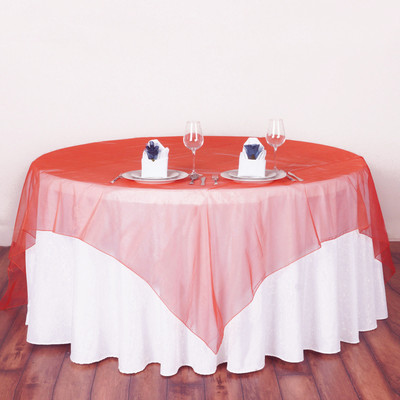 Сватбена покривка за маса Органза Елегантна покривка Банкетна маса за хотел Прозрачна тънка корица Сватбен банкет Парти Декорация