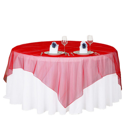 Kāzu galdauts Organza Elegants galdauts Viesnīcas banketu galds caurspīdīgs plāns pārklājs Kāzu banketu ballītes noformējums