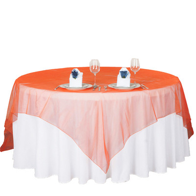 Kāzu galdauts Organza Elegants galdauts Viesnīcas banketu galds caurspīdīgs plāns pārklājs Kāzu banketu ballītes noformējums