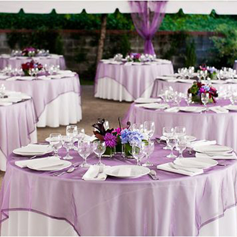 Kāzu galdauts Organza Elegants galdauts Viesnīcas banketu galds caurspīdīgs plāns pārklājs Kāzu banketu ballītes noformējums